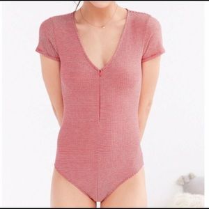 Urban Outfitters red striped bodysuit